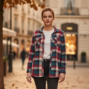 Plaid Button-Up Shirt